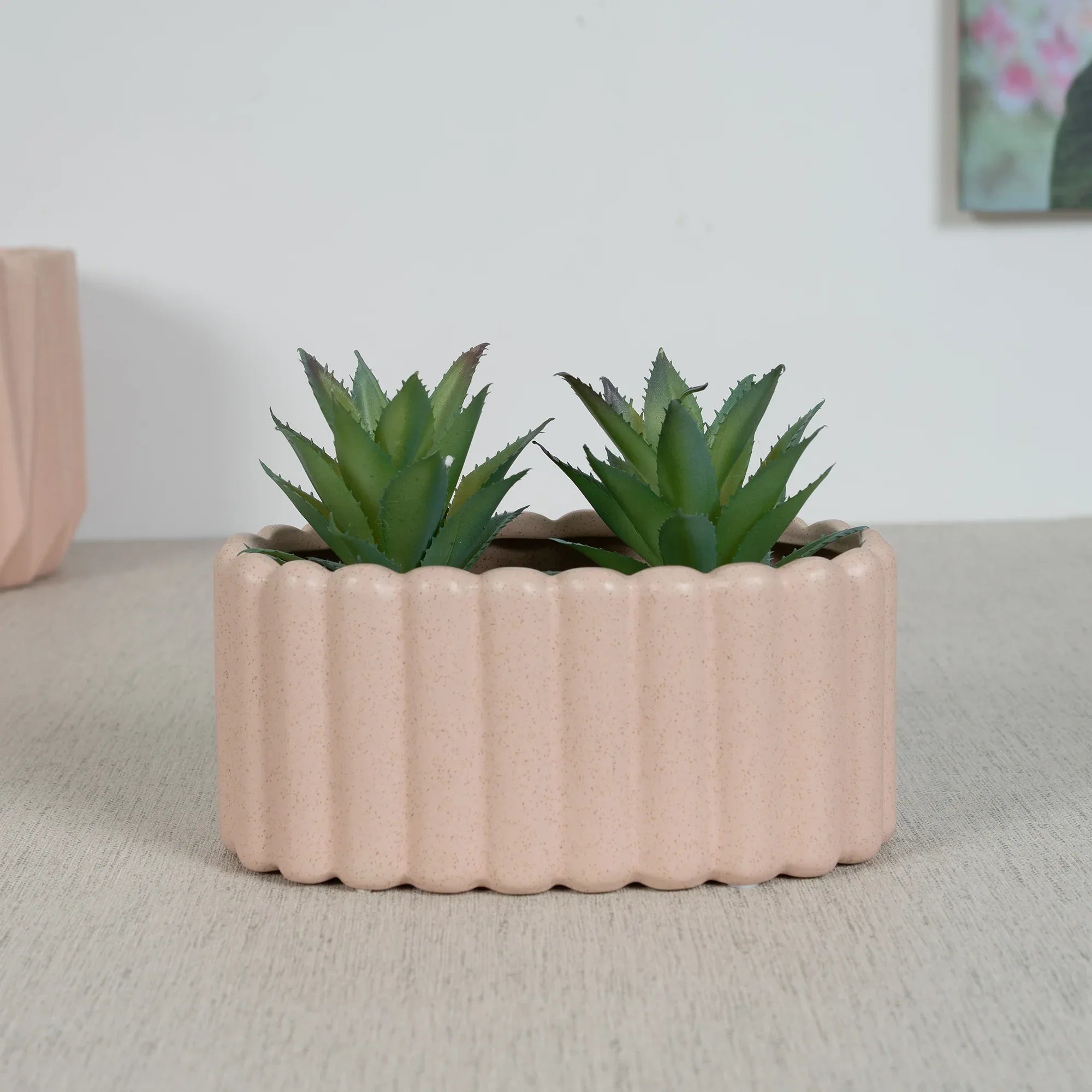 Silk Route Ceramic Planter 10Cm in Pink Colour - HomeTown