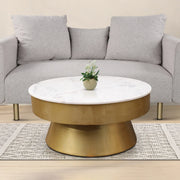 Joanna Marble & Iron Center Table in White & Gold Colour - HomeTown