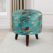 Ordhid Fabric Ottomans in Printed Blue Colour - HomeTown