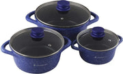 Ceramide Induction Bottom Aluminium Casserole 6 Pcs Set in Blue Colour - HomeTown