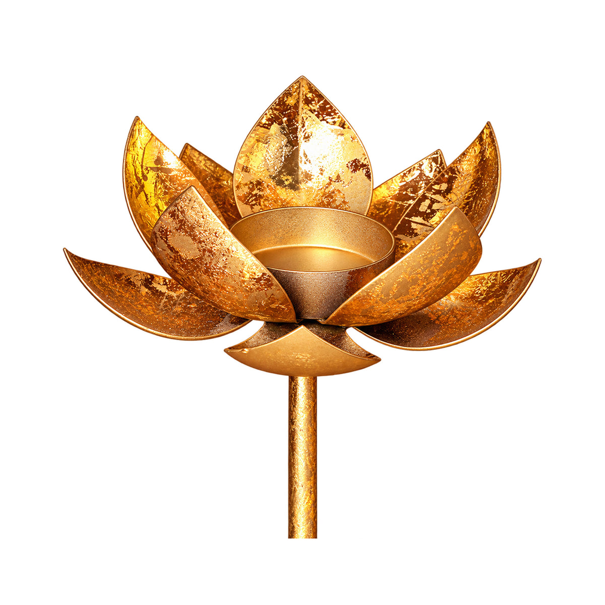 CGI Luxe Utsav Single Lotus Stand B Gold Finish | 11X11X18 cm