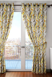 Splendor Blackout Door Curtain 107X229 CM in Yellow Colour by Houzzcode - HomeTown