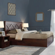 Antwerp Queen Bed with Box Storage in Sheesham Colour - HomeTown