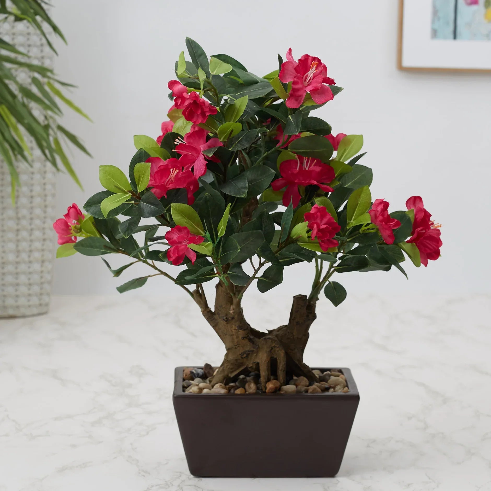 Ilana Faux Rhodendendron Ceramic Potted Plant 43 Cm in Pink Colour - HomeTown