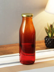 Coloured Glass Bottle in Red Colour - HomeTown