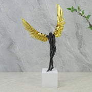 Willow Polyresin Angel With Wings 50Cm in Black & White Colour - HomeTown