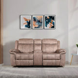 Enfield 2 Seater Fabric Recliner Sofa in Brown Colour