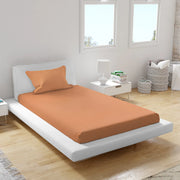 Emilia 100% Cotton Single Bedsheet in Coral Colour - HomeTown
