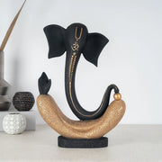 Eternal Ganesha Polyresin Hand Finished Figurine 41Cm in Black & Gold Colour - HomeTown