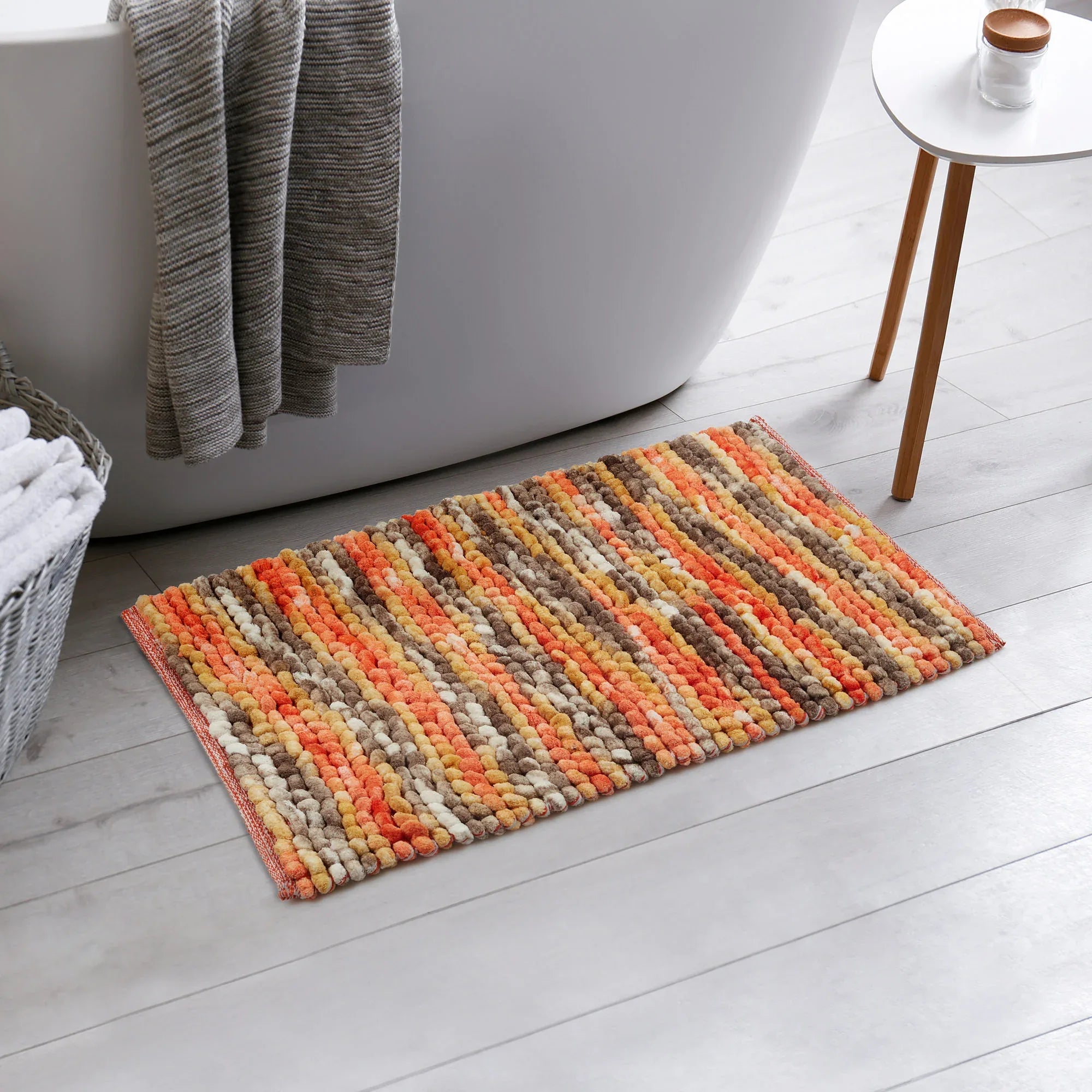 Emilia Micro Chenille Multipurpose Loop Bath Mat 40x60 Cm in Rust Mustard Colour - HomeTown