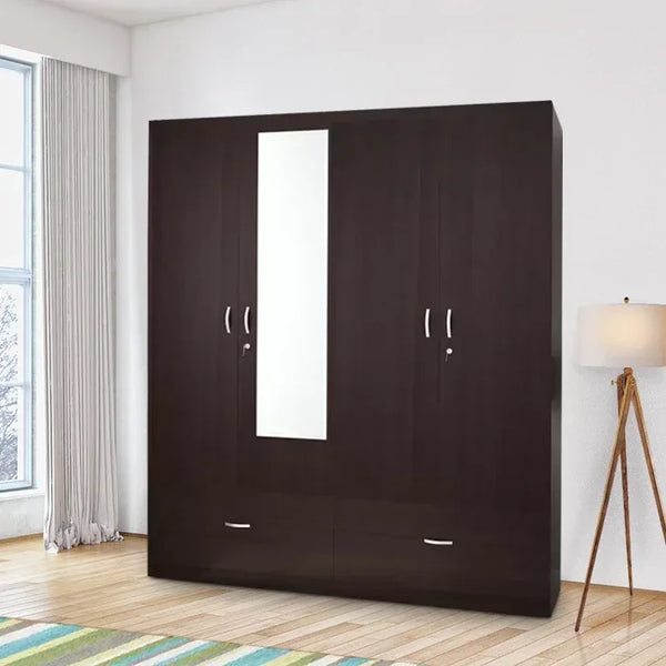 Utsav Four Door Wardrobe with Mirror - HomeTown