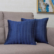 Fiesta Dupion Heatset Set of 2 Cushion Cover 40x40 Cm in Blue Colour - HomeTown