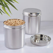 Glisto Stainless Steel Container Set of 2 in Silver Colour - HomeTown