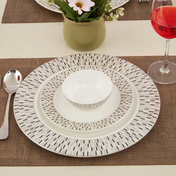 Nora Blocks Bone China Small Plate 18 Cm in White Colour dimensions