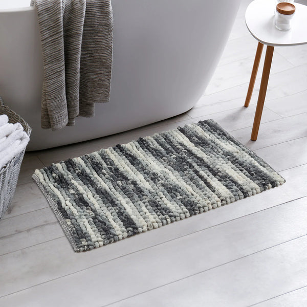 Emilia Micro Chenille Multipurpose Loop Bath Mat 40x60 Cm in Charcoal Colour dimensions