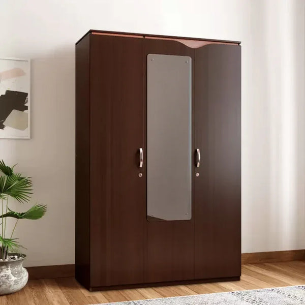 Swirl Three door Wardrobe in Wenge Finish dimensions