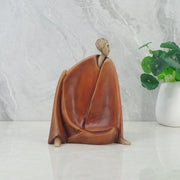 Alpine Polyresin Man Sitting Figurine 18x14x23Cm in Brown Colour - HomeTown