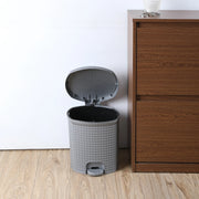 Diamond Plastic Pedal Dustbin with Inner Bucket 12 Ltr in Grey Colour - HomeTown