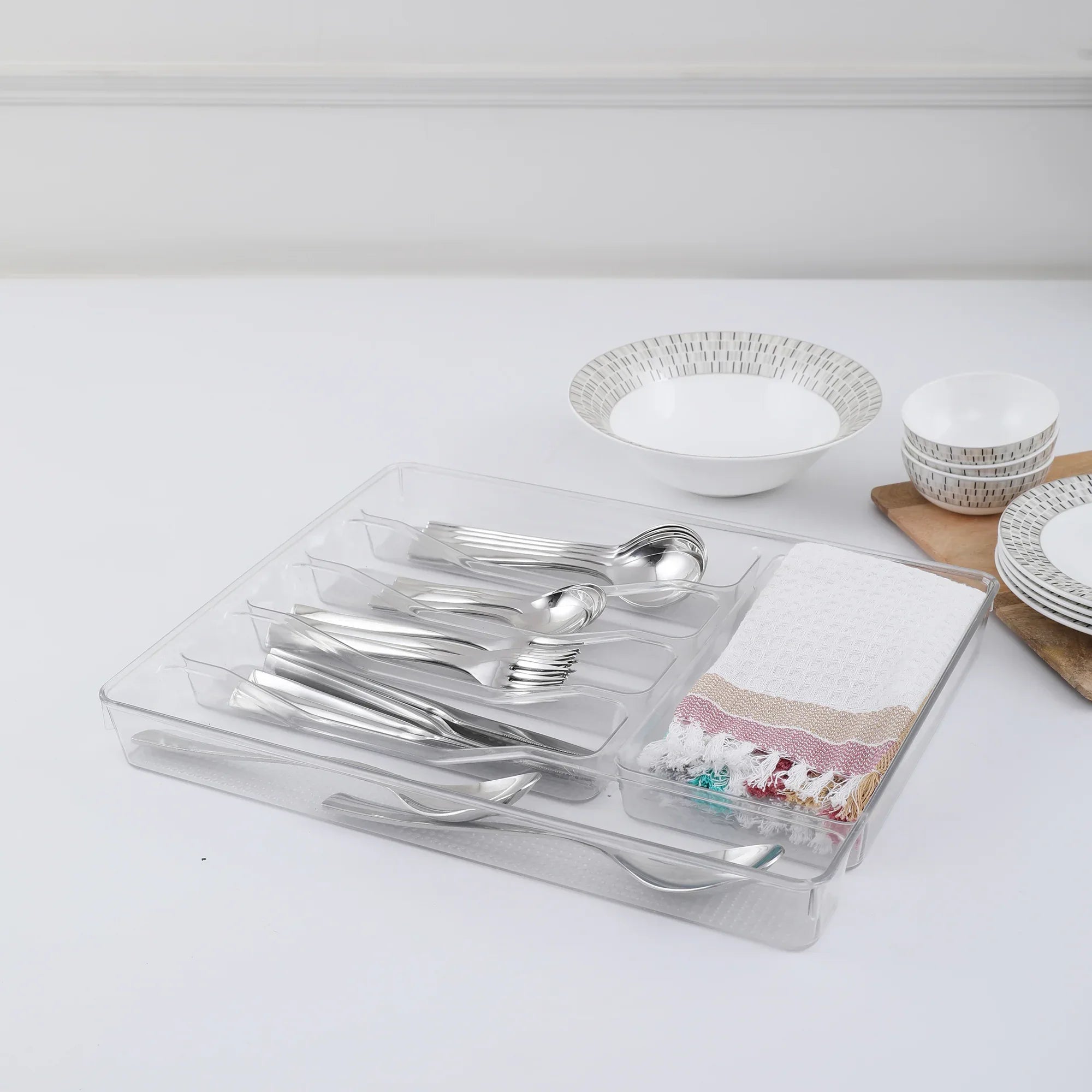 Kitchen Aid Plastic Multipurpose Cutlery Storage Tray in Transparent Colour - HomeTown