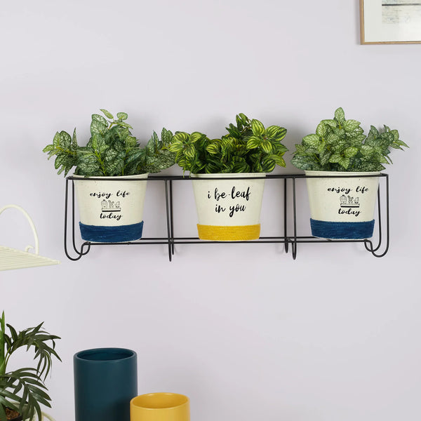 Pep Pop Metal Funky Quote Wall Planter 67X18Cm in Multi Colour dimensions