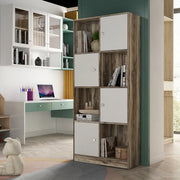 Matrix Book Shelves in Teak + White Colour - HomeTown