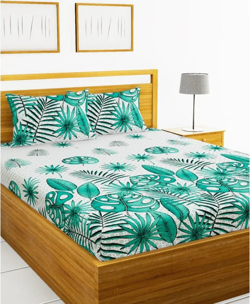 Callista Cotton King Bed Sheet 274X274 Cm in Shagreen Colour - HomeTown