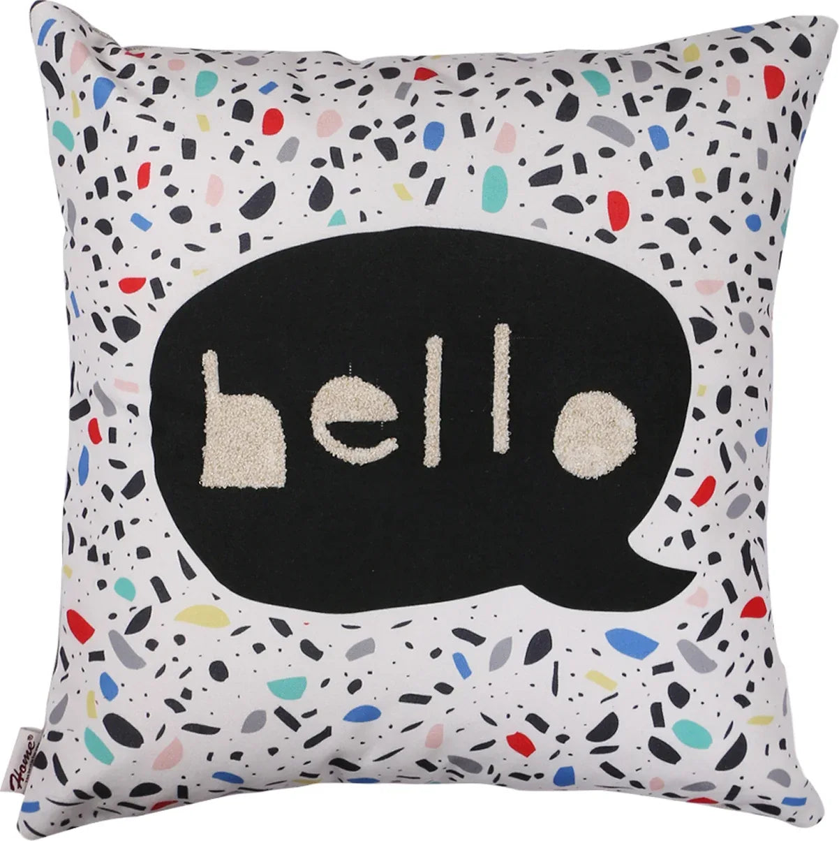 Digital Print Hello Cushion Cover 40X40 Cm In Multi Colour By Sivya - HomeTown