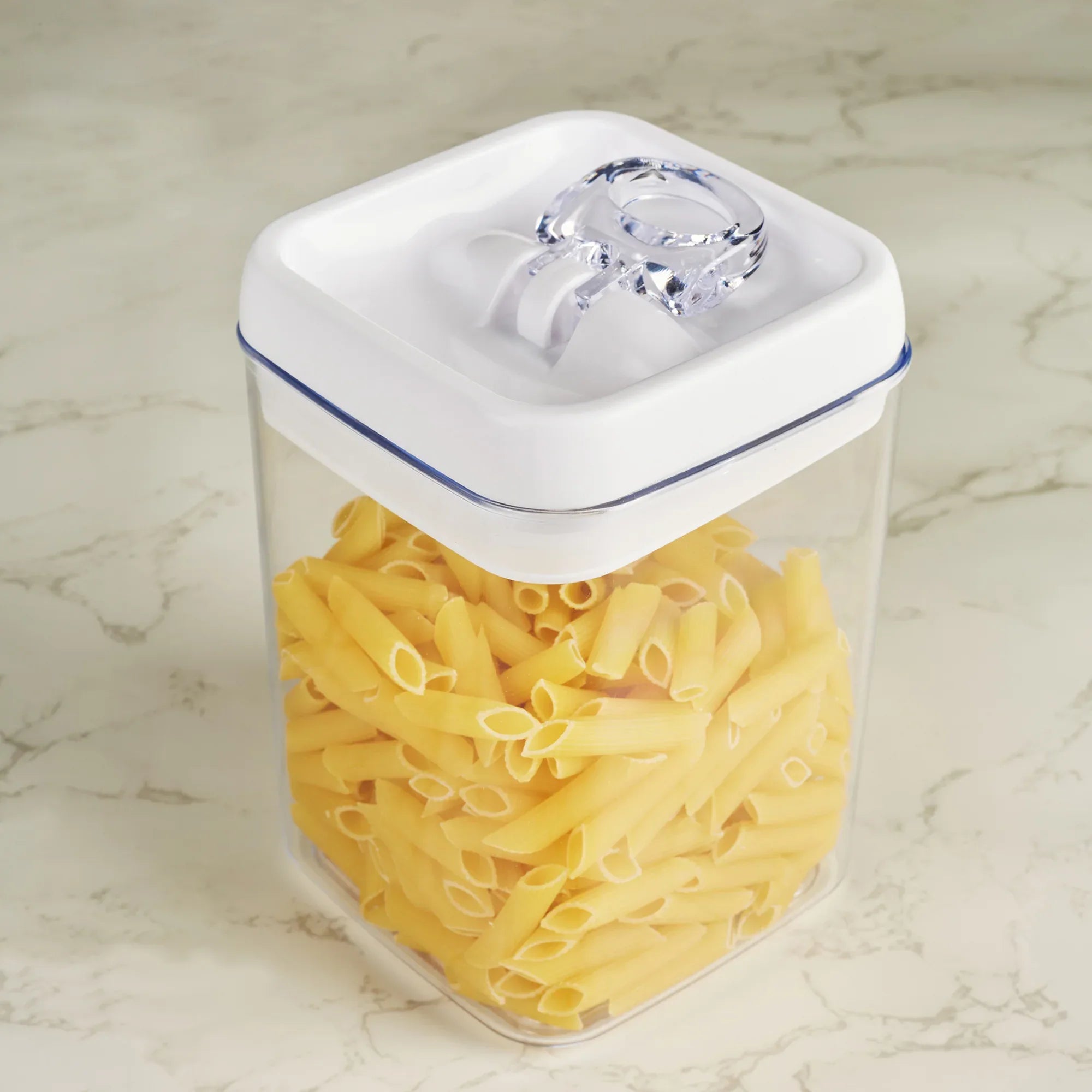 Robusto BPA Free Easy Lock Square Container 1700ml in Transparent & White Colour - HomeTown