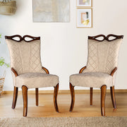 Dewsbury Solid Wood Chair Set of 2 in Beige Colour - HomeTown