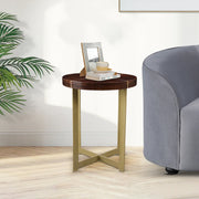 Augustin Solid Wood Side Table in Walnut Colour - HomeTown