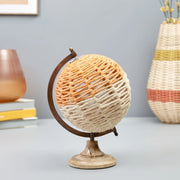 Venice Fabric Globe 20x23x30 Cm in Mustard & White Colour - HomeTown