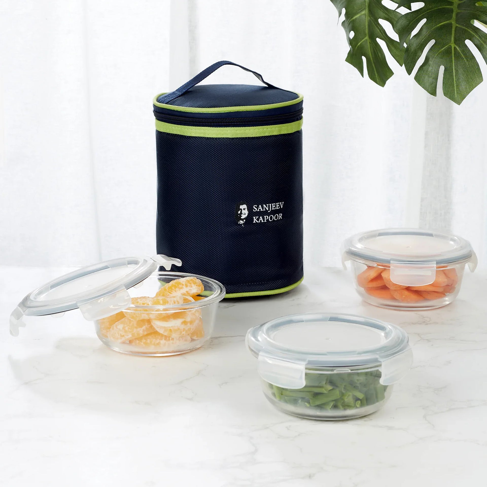 Boston Borosilicate Glass Microwave Safe Round Lunch box 400ml Set