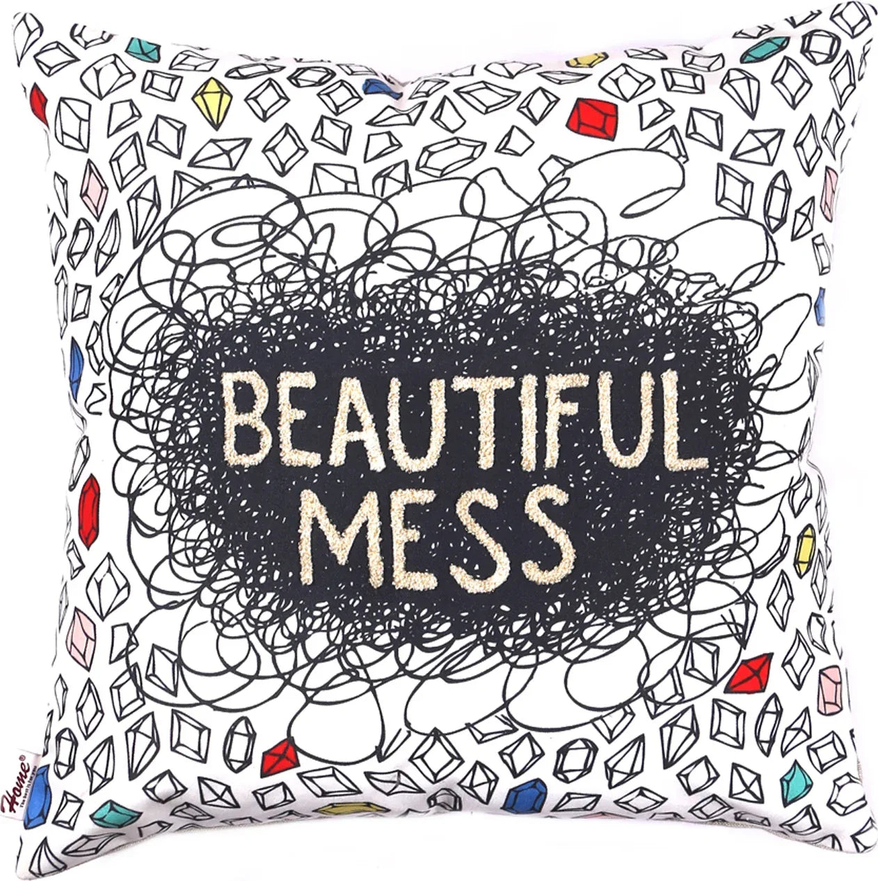 Digital Print Cushion Cover 40X40 Cm In Black White Colour By Sivya - HomeTown