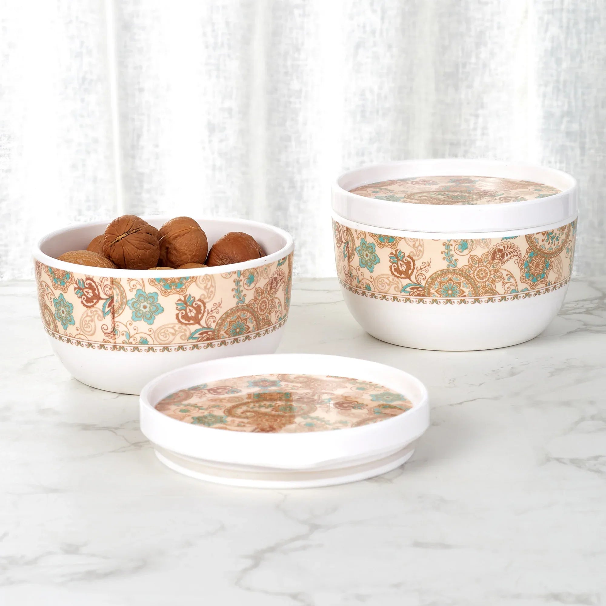 Badami Melamine AirTight Jar Set Of 2 in Multi Colour - HomeTown