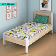 Oodles of Doodles Bamboo Cotton Single Fitted Bedsheet in Multi Colour - HomeTown