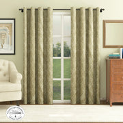 Amour Set of 2 Jacquard Dim Out Door Curtains 7 Feet in Turq Colour - HomeTown