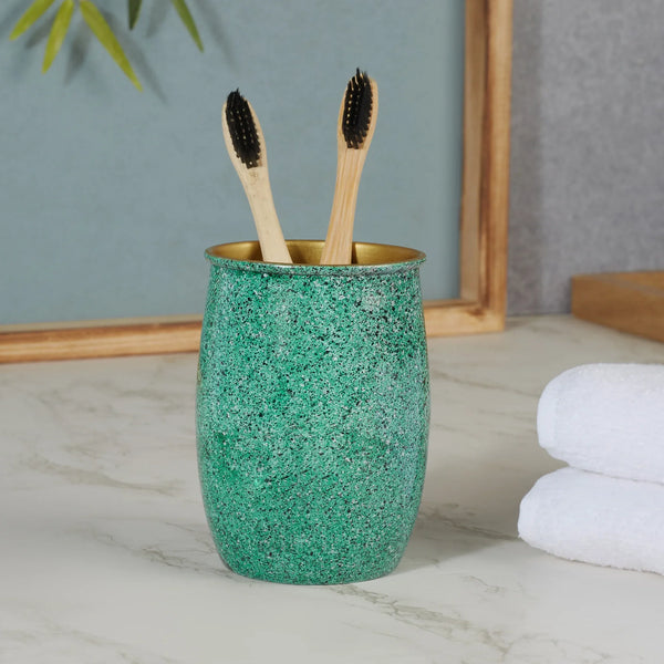 Nora Metal Sprinkle Finish Tumbler in Turq Colour dimensions
