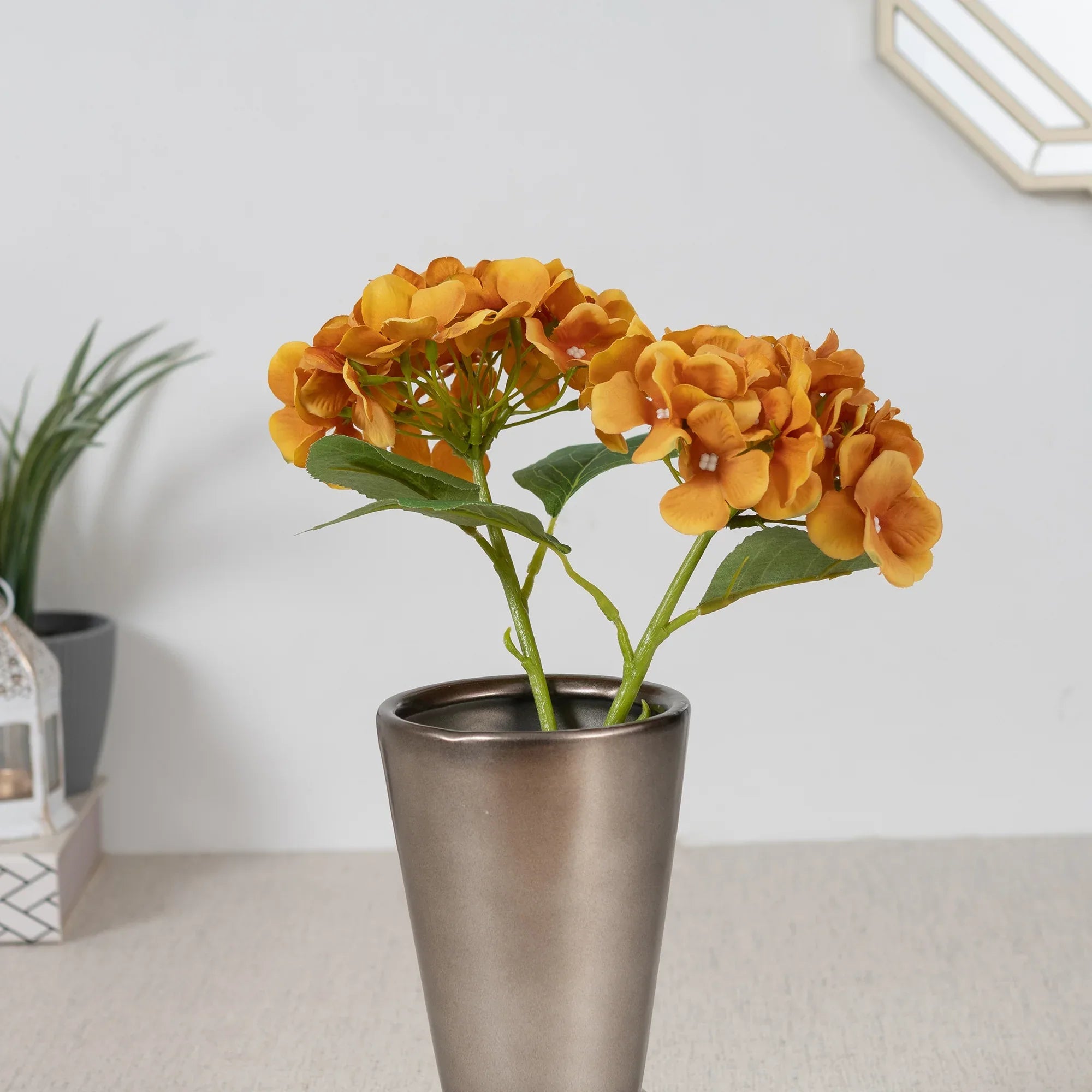 Elora Yellow Hydrangea Faux Flower 29 Cm in Yellow Colour - HomeTown