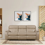 Plush Half Leather Three Seater Single Electric Recliner with Motion - HomeTown