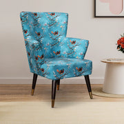 Peony Fabric Arm Chairs in Blue Colour - HomeTown