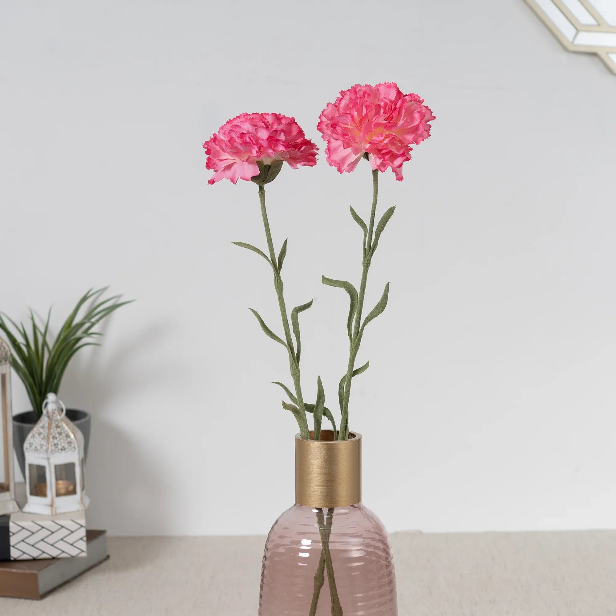 Elora Pink Carnation Faux Flower 62 Cm in Pink Colour - HomeTown