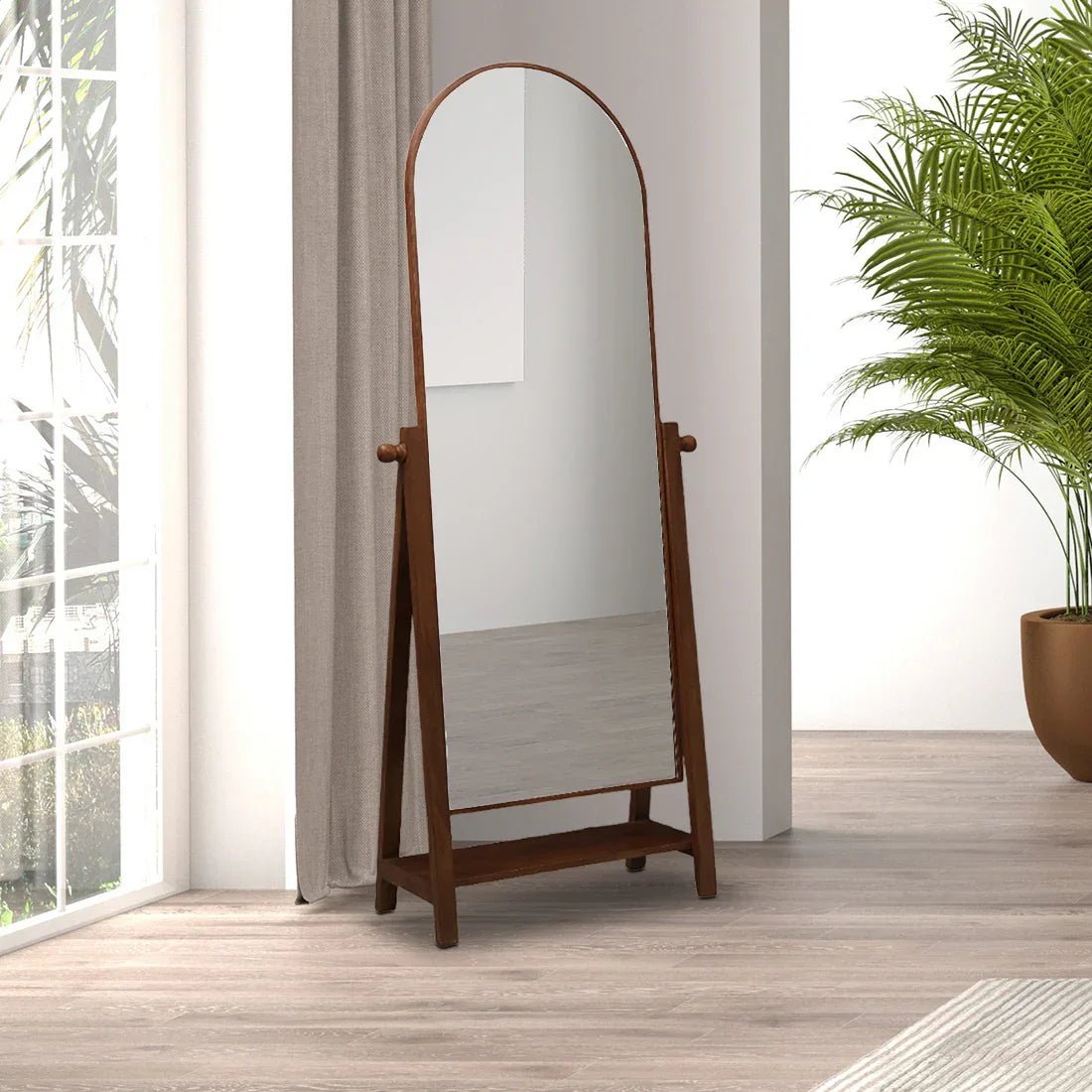Freya Standing Mirror in Walnut Colour - HomeTown