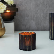 Phiona Glass Diamond Stud Handcrafted Votive 10 Cm in Grey Colour - HomeTown