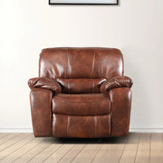 Urbano Leather Fabric Single Seater Recliner in Brown Colour - HomeTown
