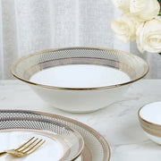 Amour Real Gold-Plated Bone China Charlotte Serving Bowl in Pink & White Colour - HomeTown