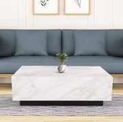 Garnet Marble Finish Center Table in White Colour - HomeTown