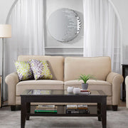 Claire Velvet Three seater Sofa in Beige Colour - HomeTown