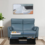 Emilia Half Leather Electric Recliner | 2 Seater | Blue