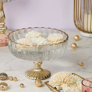 Phiona Glass Fluted Handcrafted Bowl 13 Cm in Gold Colour - HomeTown