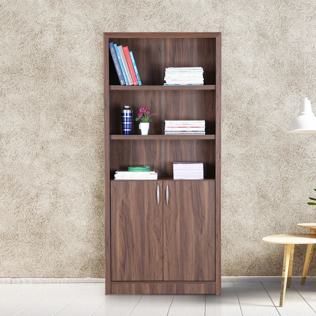 Stark Engineered Wood Open Book Case in Walnut Colour - HomeTown